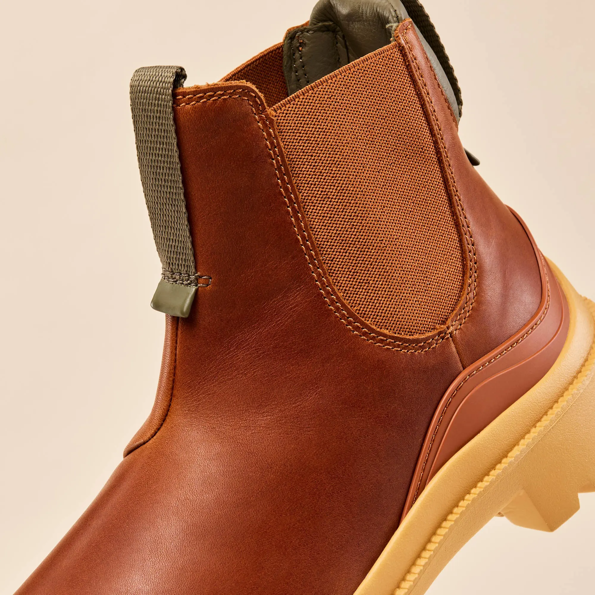 Hehi Women's Waterproof Leather Booties - Fox / Hunter - Image 3