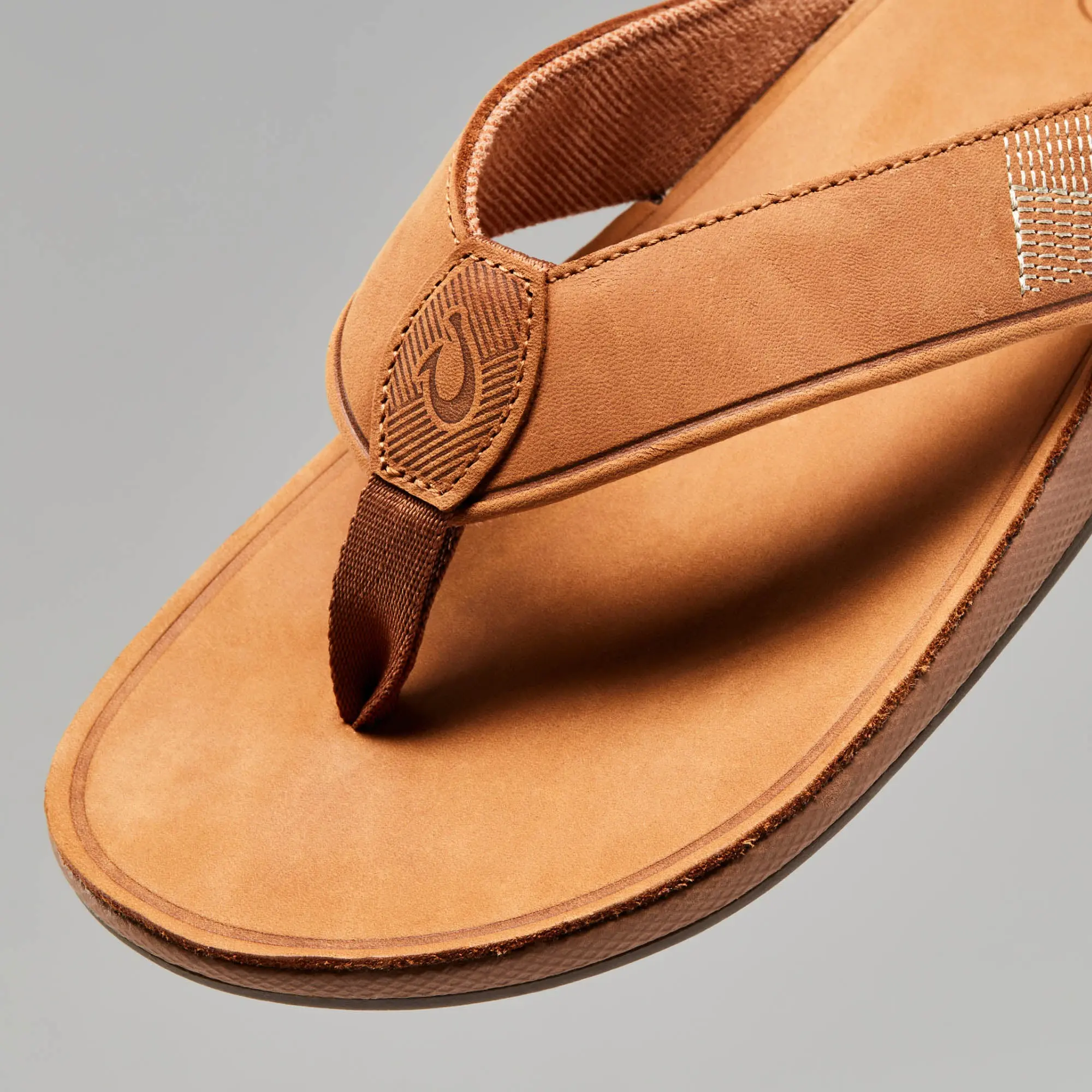 Tuahine Men's Waterproof Leather Beach Sandals - Toffee - Image 3