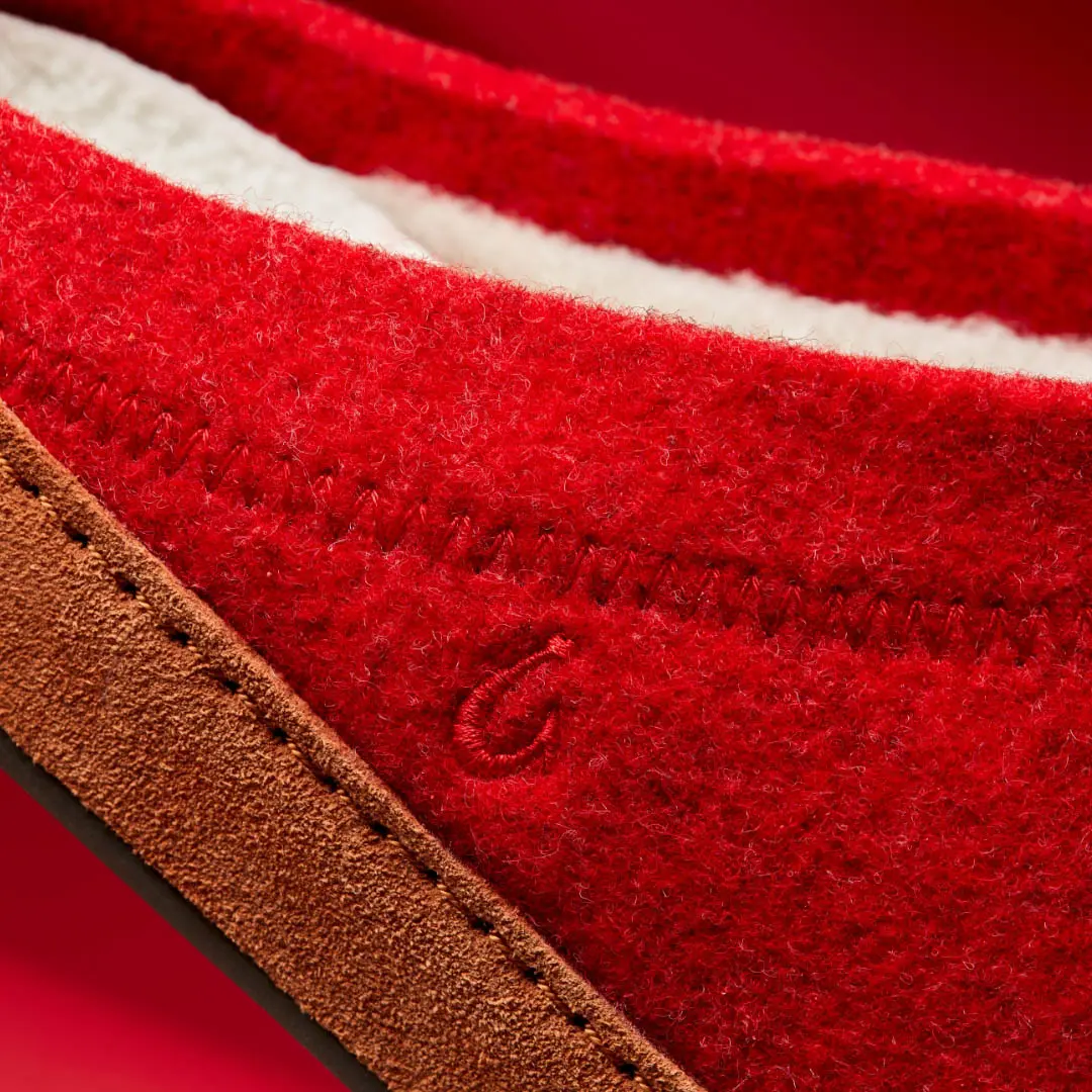H mani Hulu Men's Wool Mule Slippers - Scarlet / Fox - Image 4
