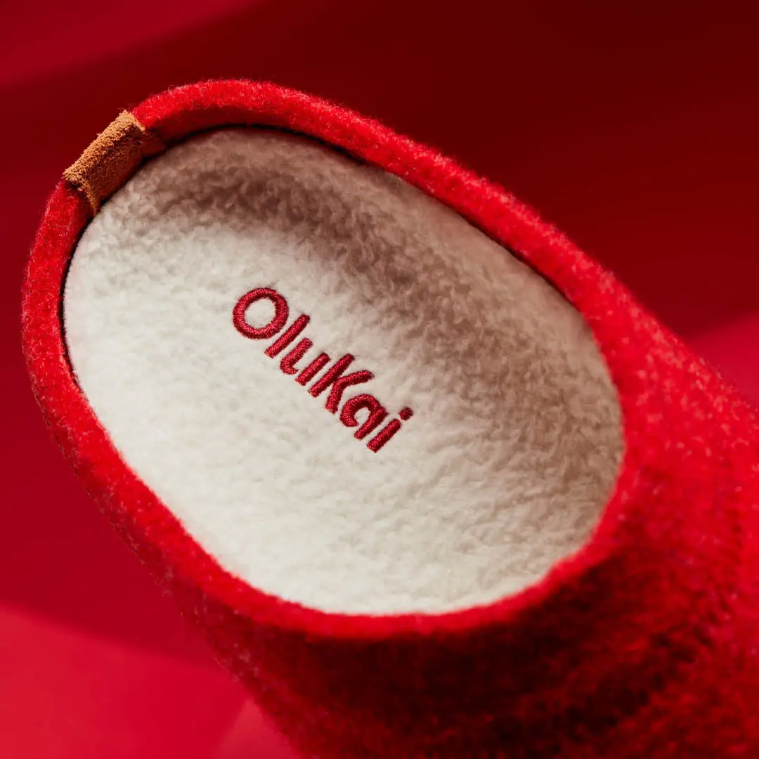 H mani Hulu Men's Wool Mule Slippers - Scarlet / Fox - Image 5