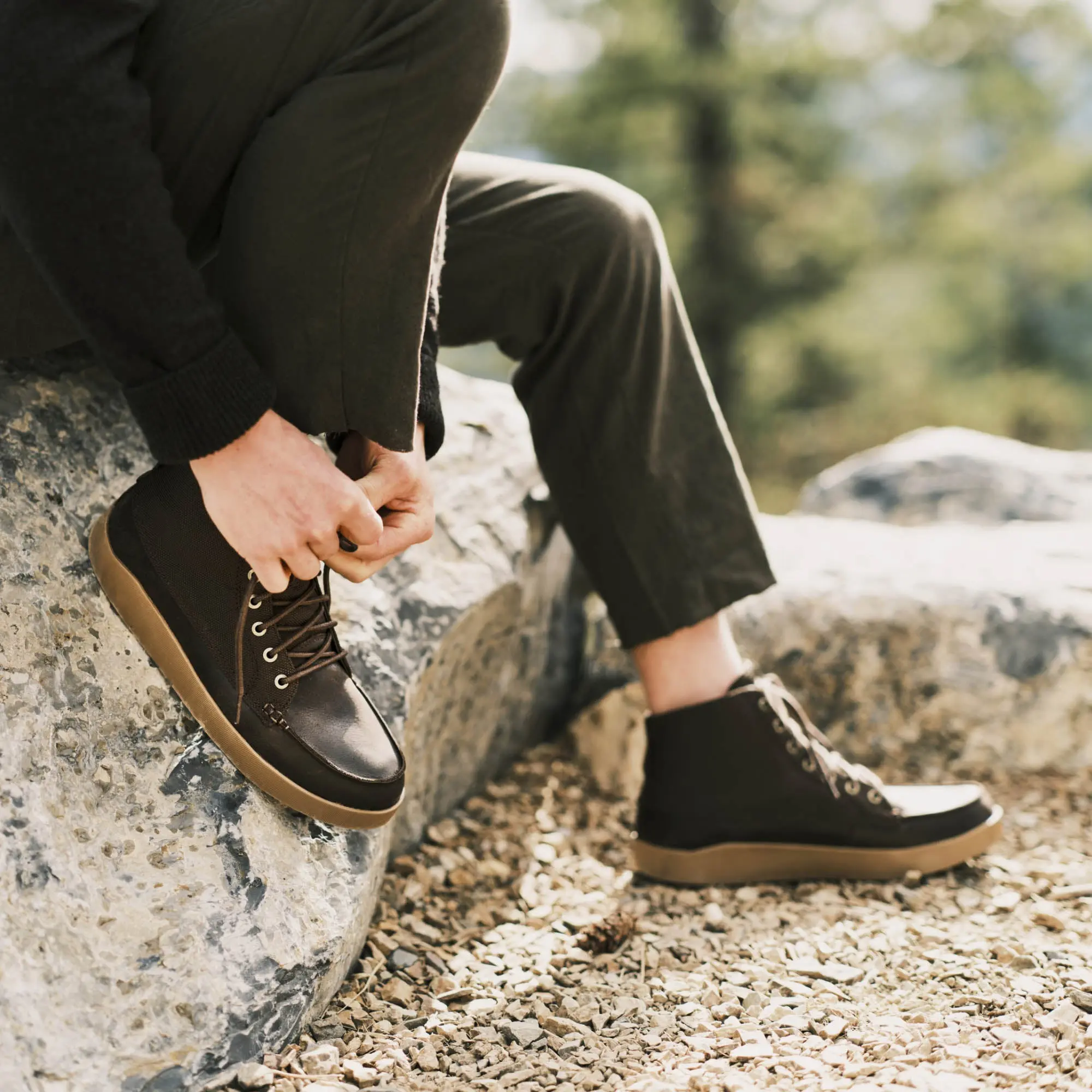 M lina Men's Waterproof Leather Boots - Dark Wood - Image 3