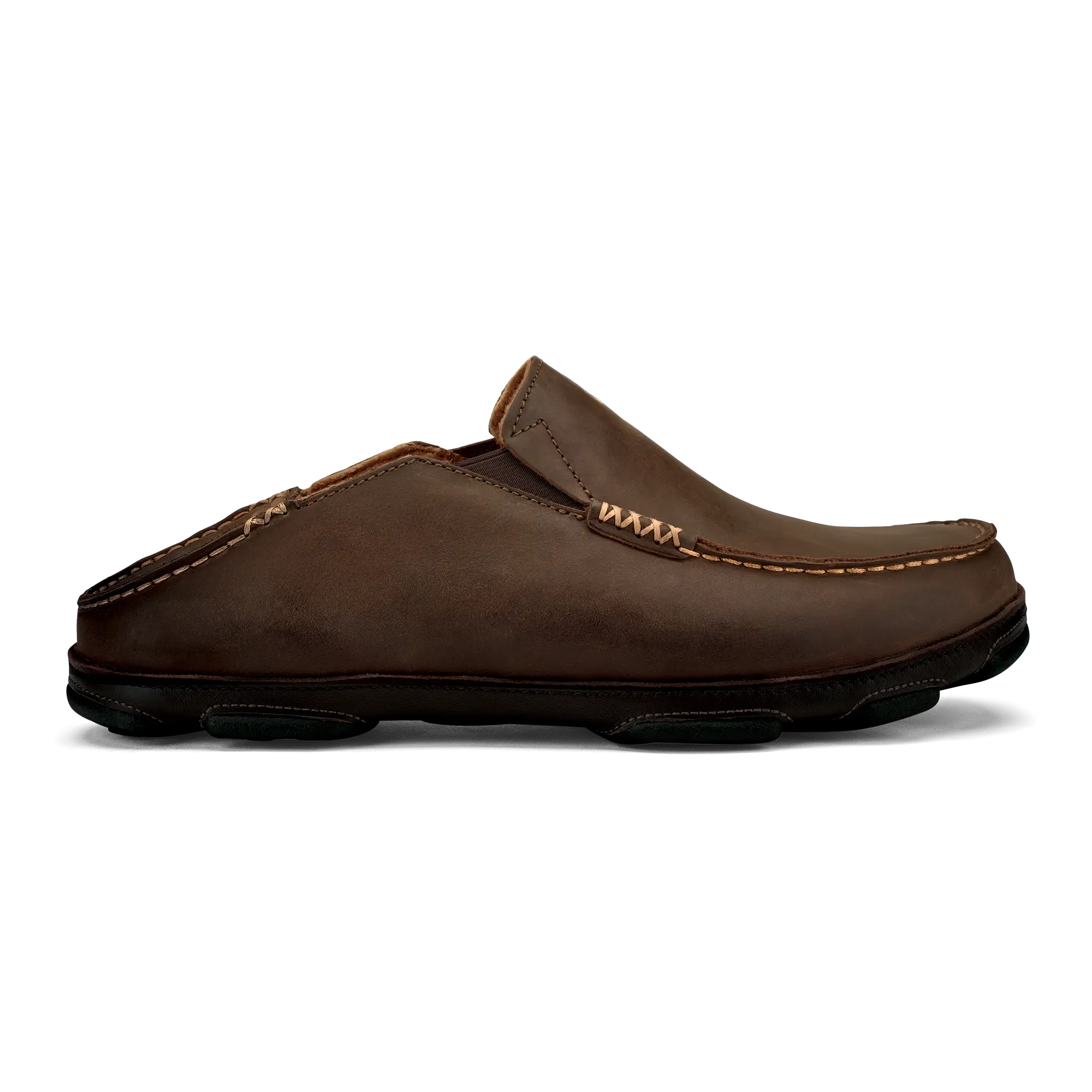 Molo Men's Leather Slip On Shoes - Dark Wood / Dark Java - Image 3