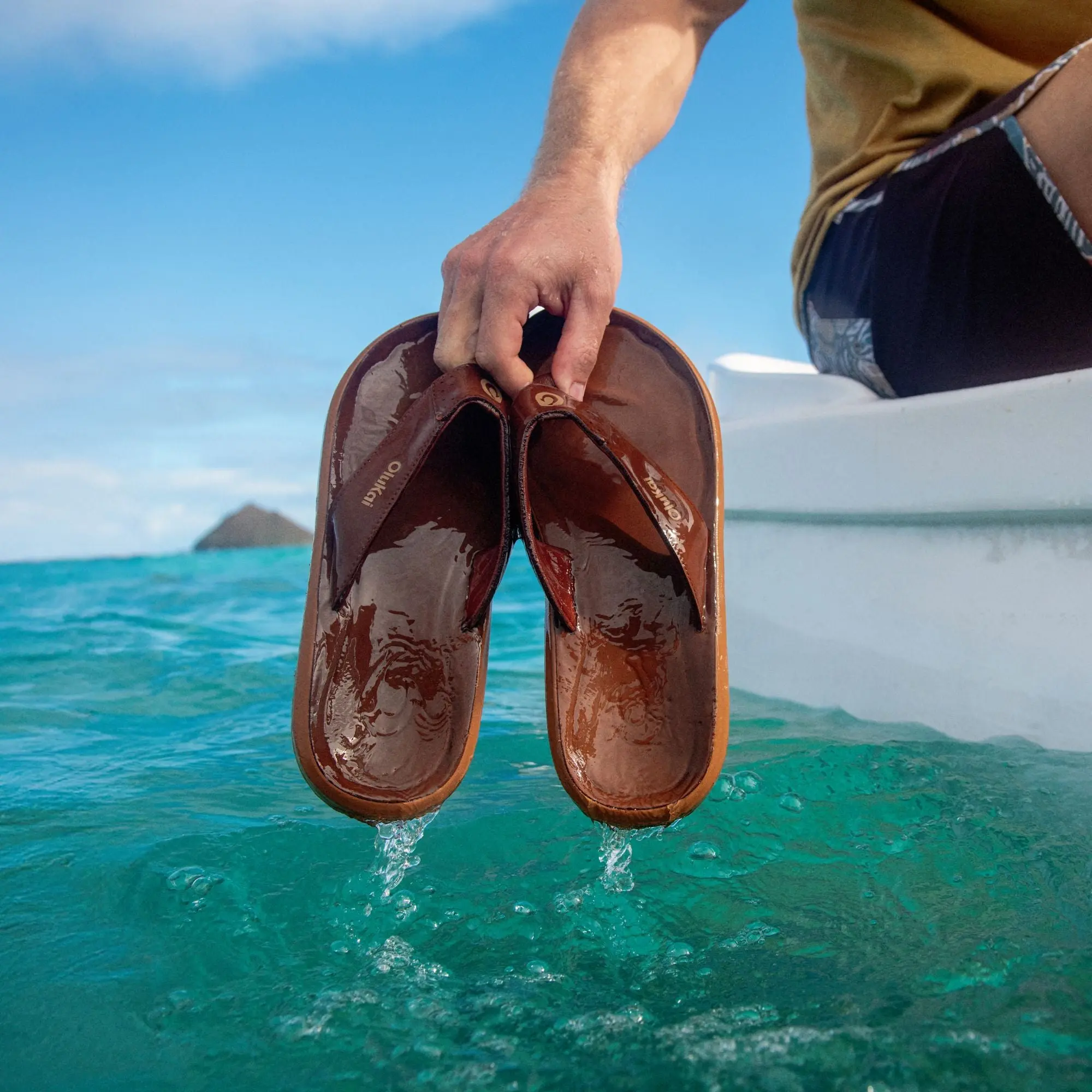 Pili Men's Waterproof Leather Sandals - Fox - Image 2
