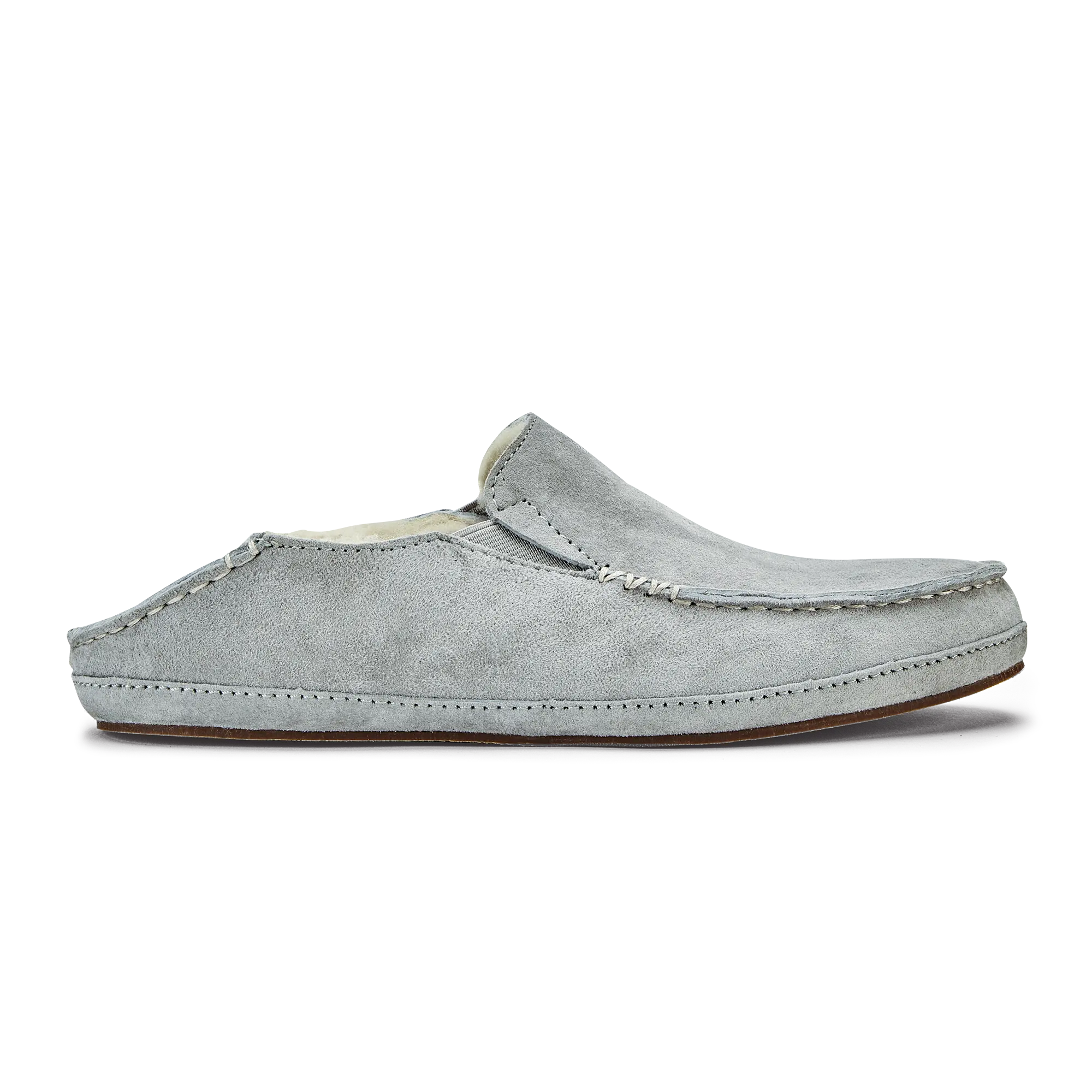 Nohea Women's Leather Slippers - Pale Grey - Image 4