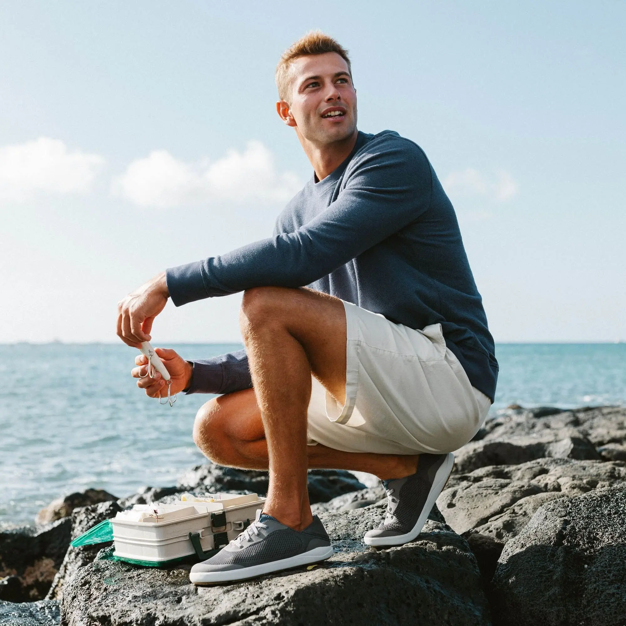 Moku Pae Men's Boat Shoes - Pavement / Vintage Blue - Image 6