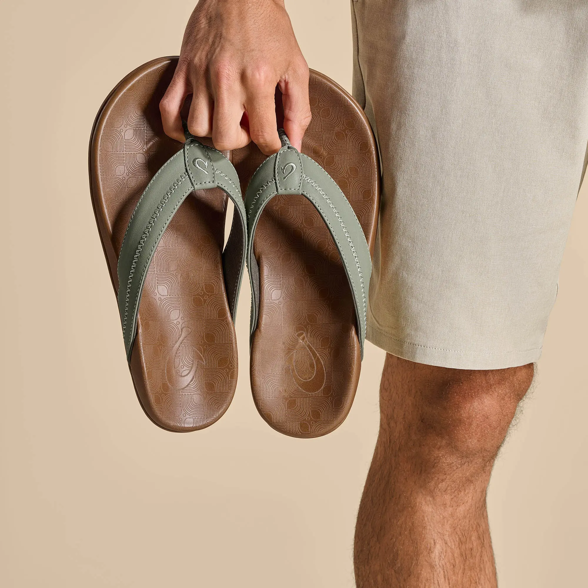 Hiapo - Odyssey Grey / Sahara Men's Leather Beach Sandals - Image 6