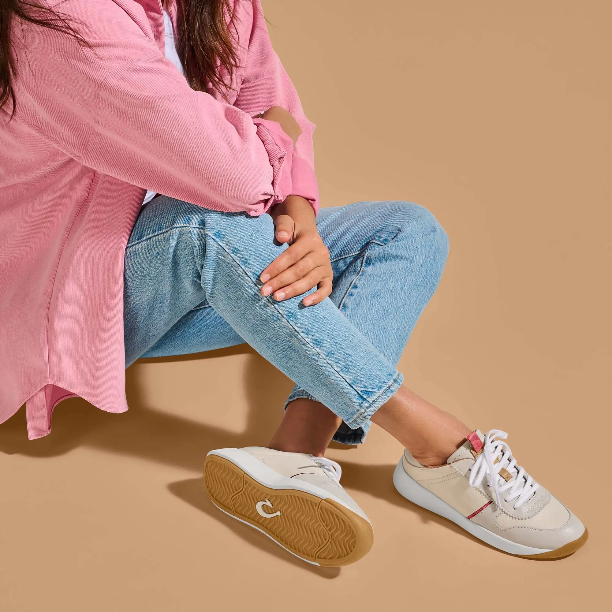 Kaulele Women's Leather Sneakers - White / Bone - Image 4