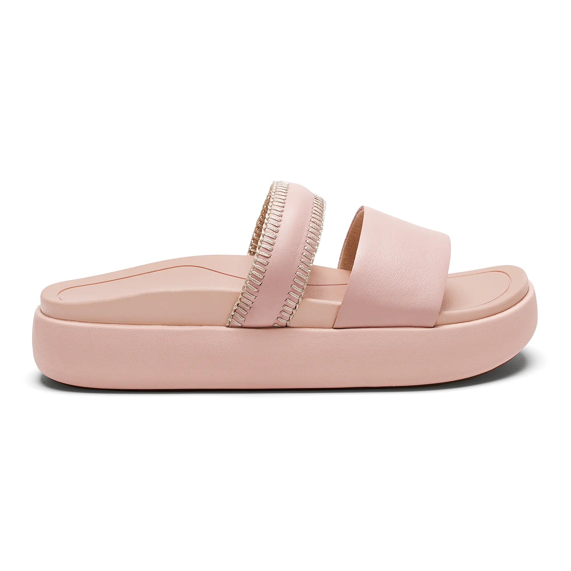 Pae Women's Leather Platform Sandals - Soft Pink