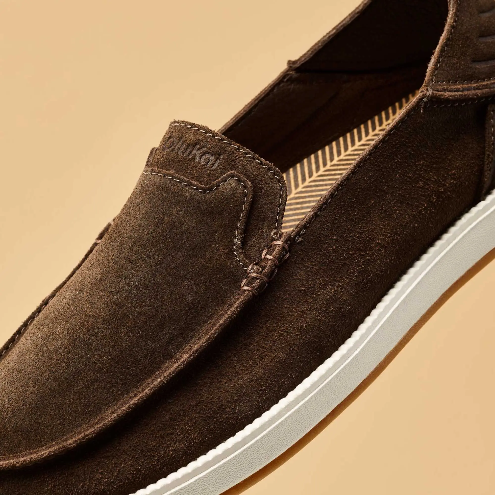 K kaha Nia Men's Suede Slip-On Shoes - Dark Wood - Image 2