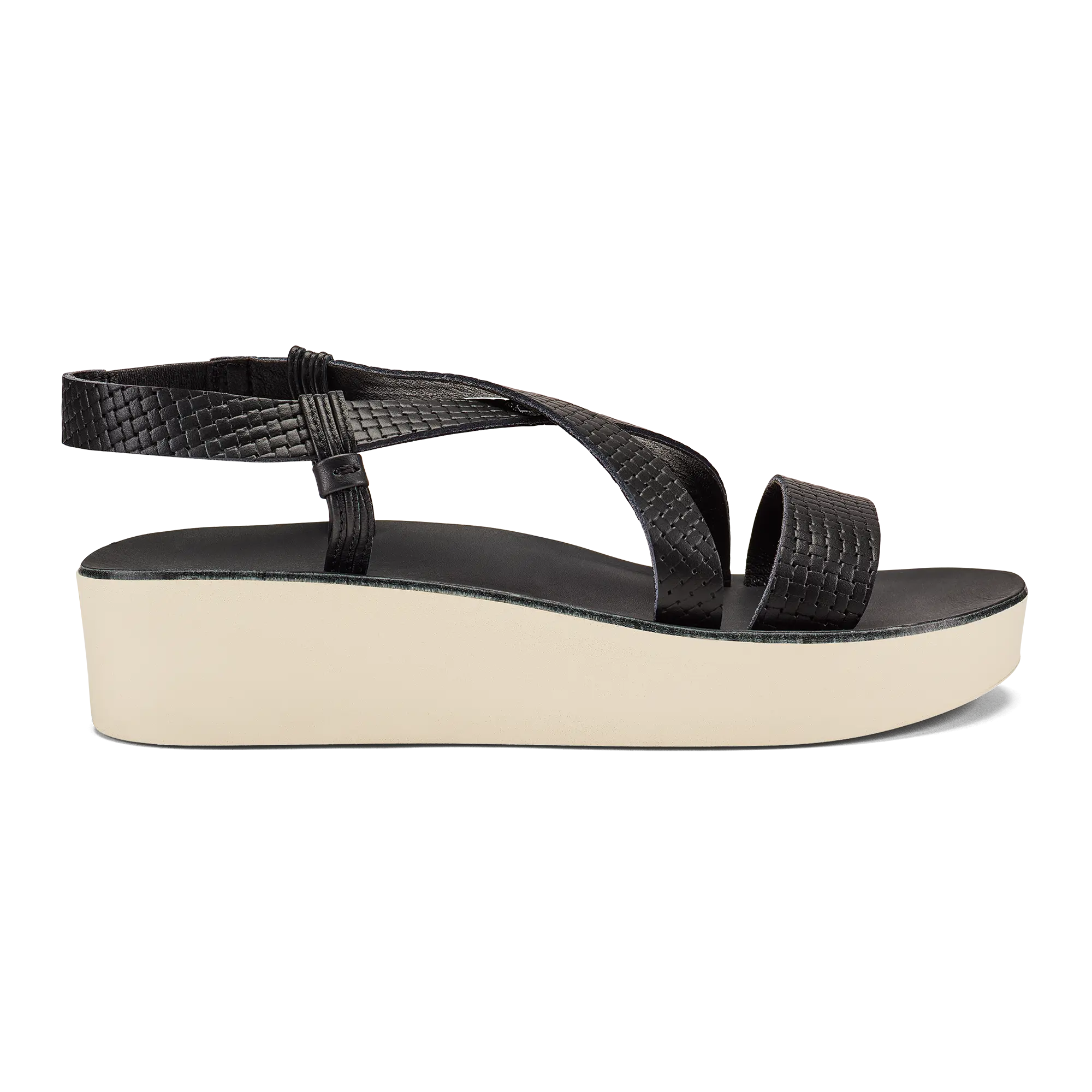 '  nohi Strappy Women's Sandals - Black / White Sand