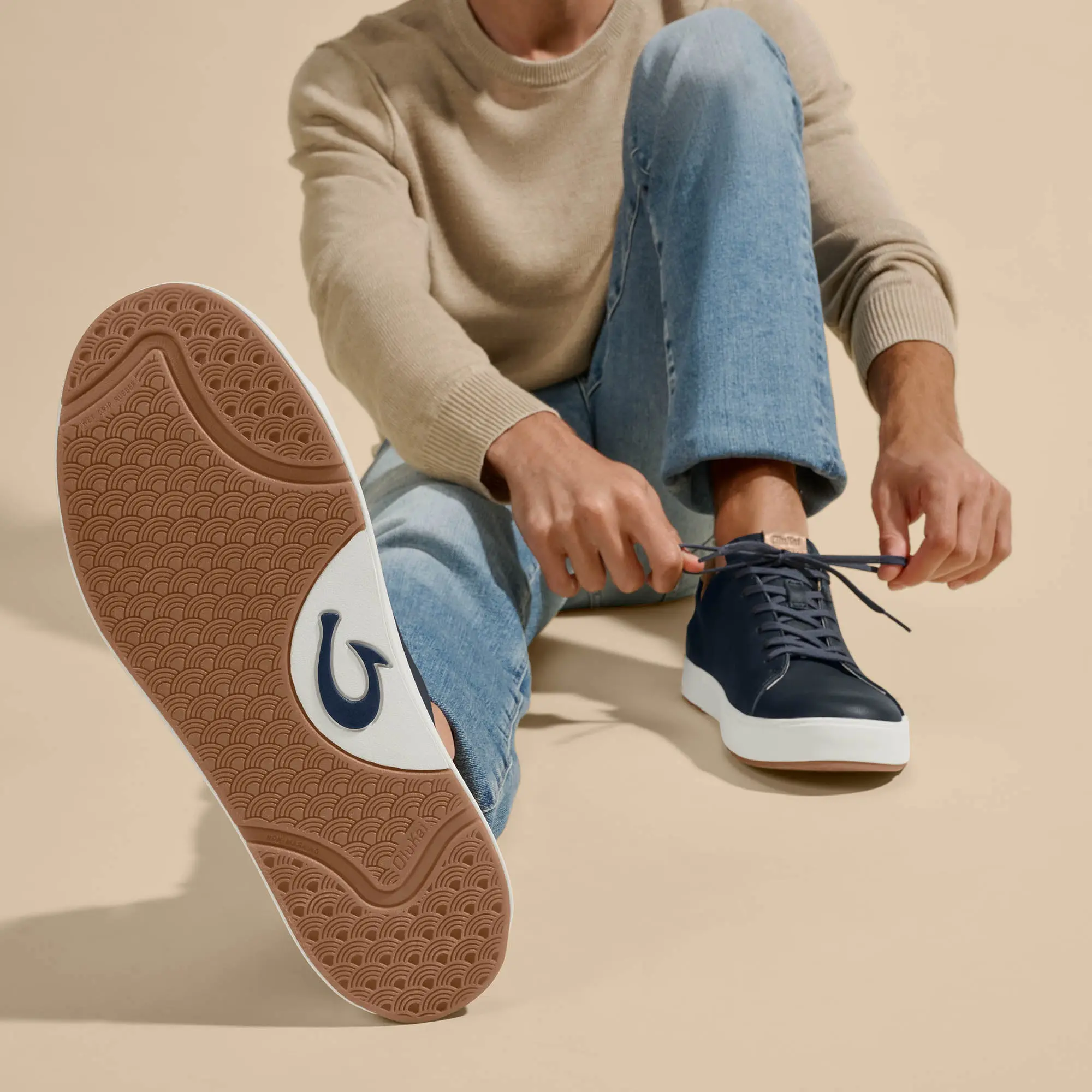 Lae'ahi L 'Ili Men's Leather Sneakers - Trench Blue - Image 4