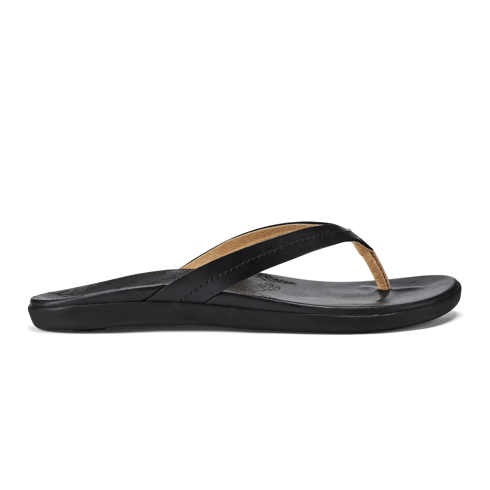 Honu Women's Leather Beach Sandals - Black