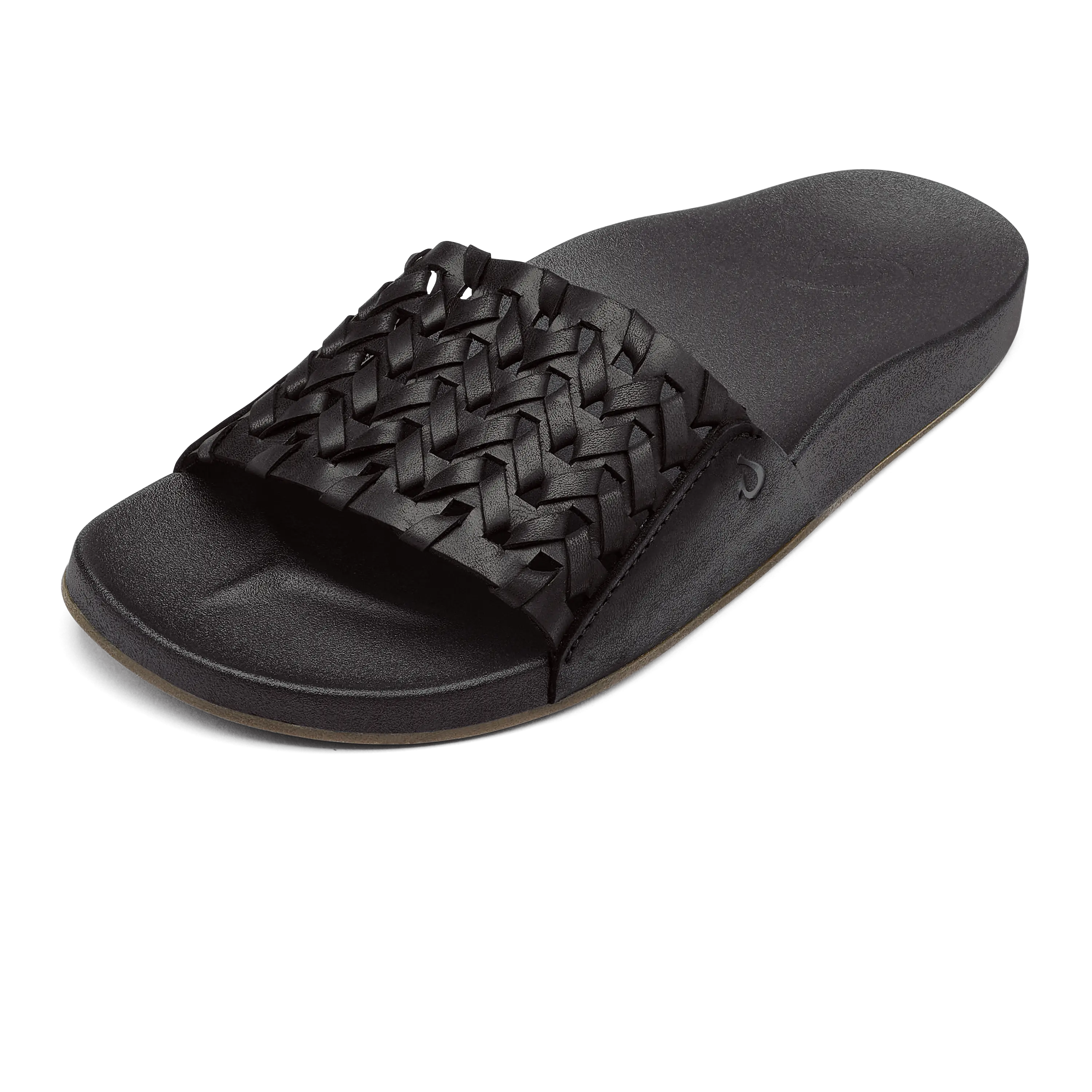 K mola Women's Leather Slide Sandals - Black - Image 5