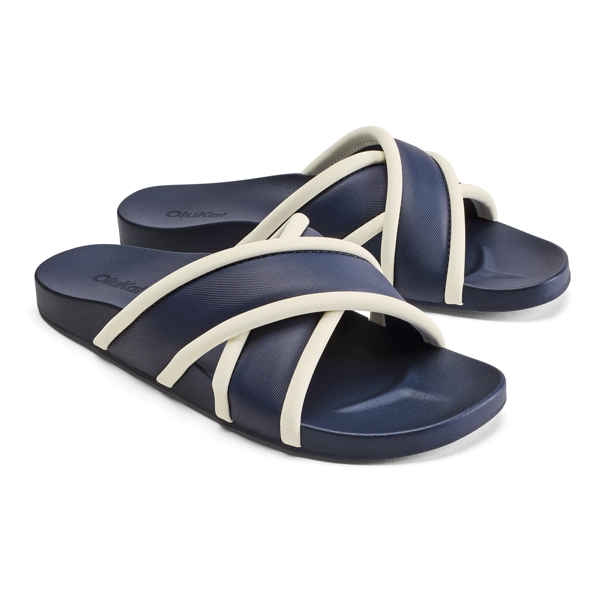 Ani Women's Beach Slide Sandals - Mood Indigo / White Sand - Image 3