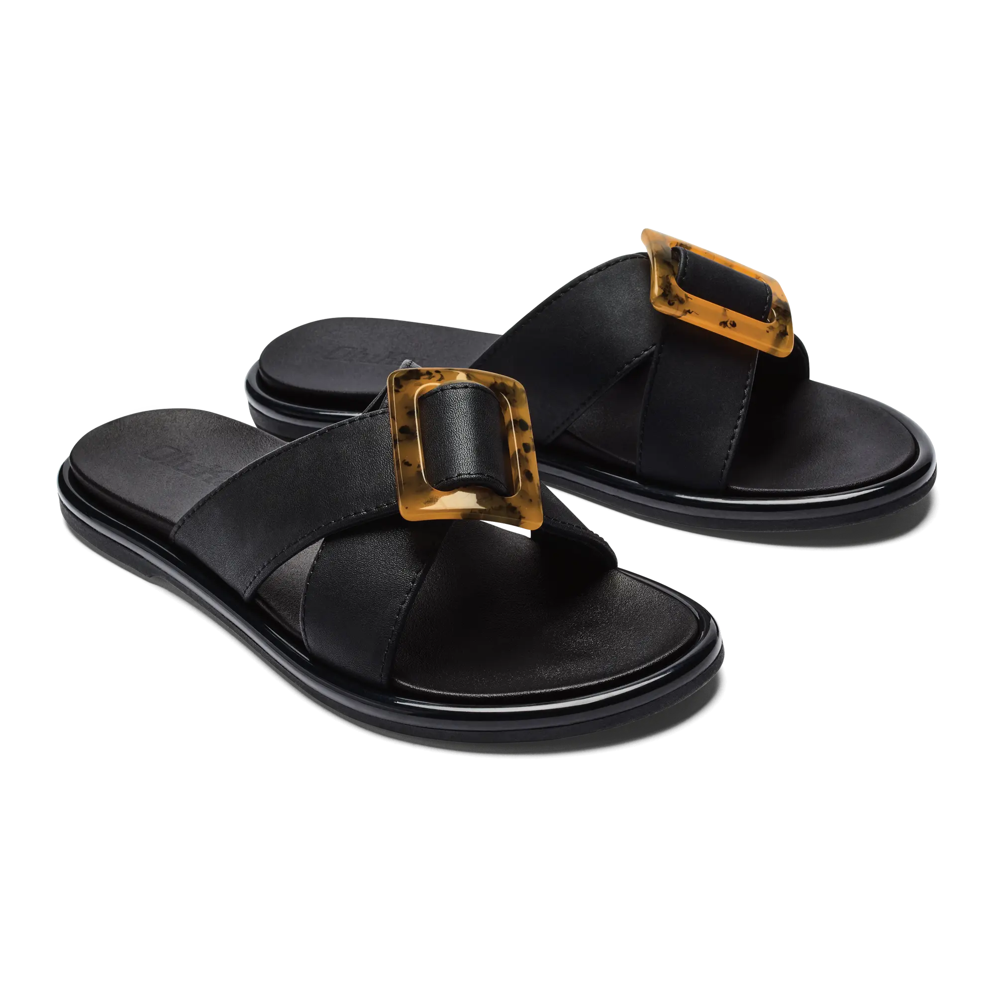 La'i Slide Women's Slide Beach Sandals - Black - Image 4