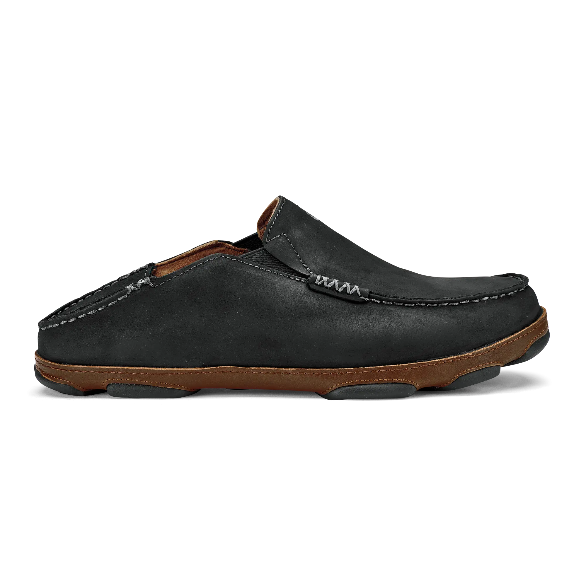 Molo Men's Leather Slip On Shoes - Black / Toffee - Image 3