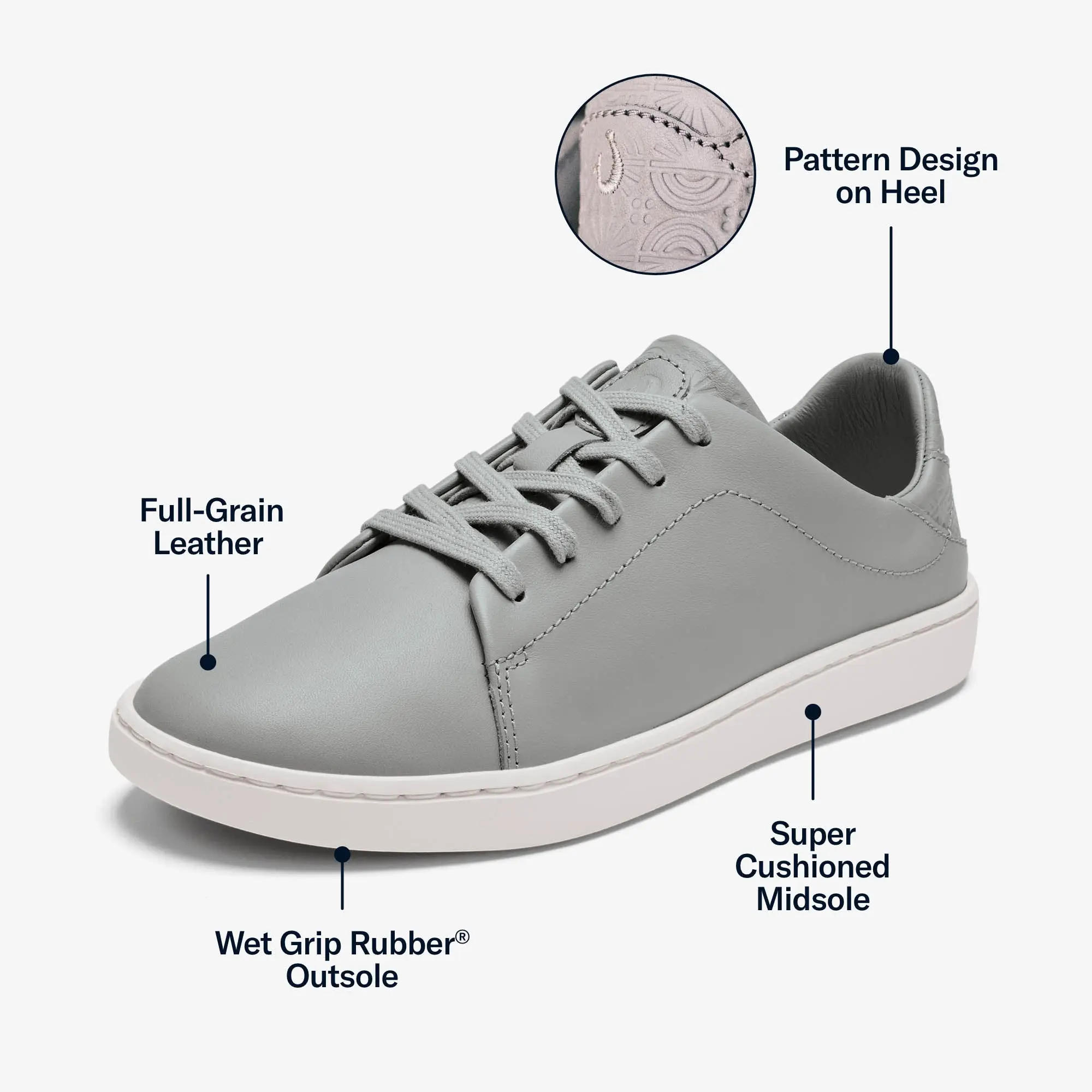 Pehuea L 'Ili Women's Leather Sneakers - Ash - Image 3