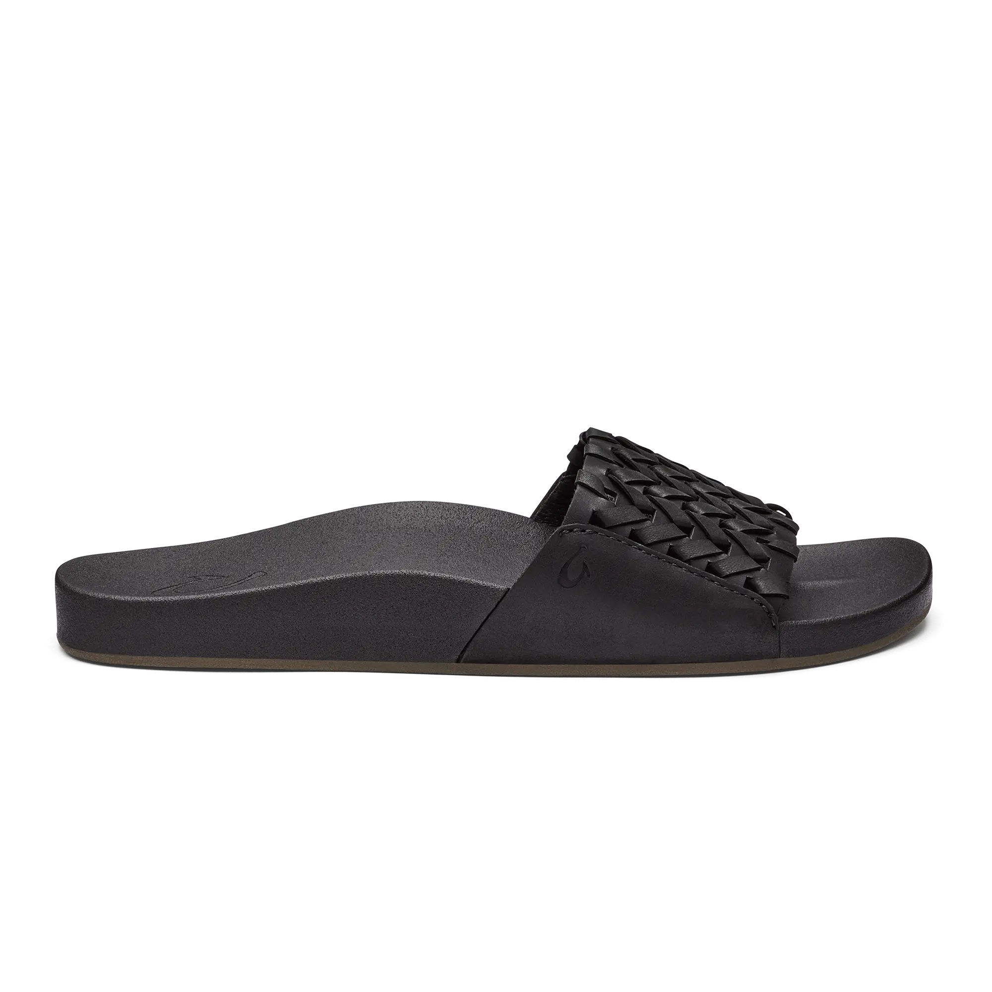 K  mola Women's Leather Slide Sandals - Black