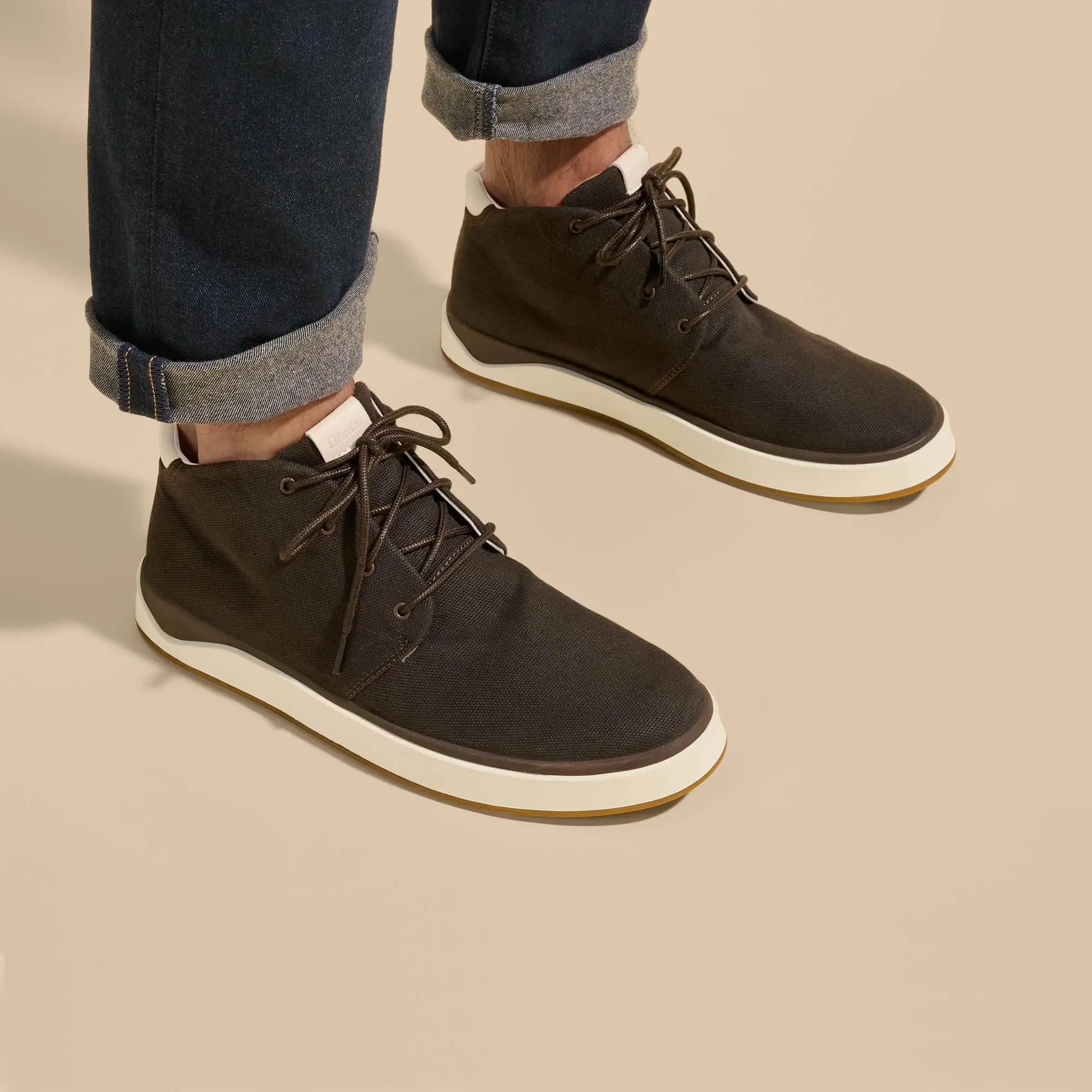 Papaku Men's Waxed Canvas Boots - Dark Wood - Image 2
