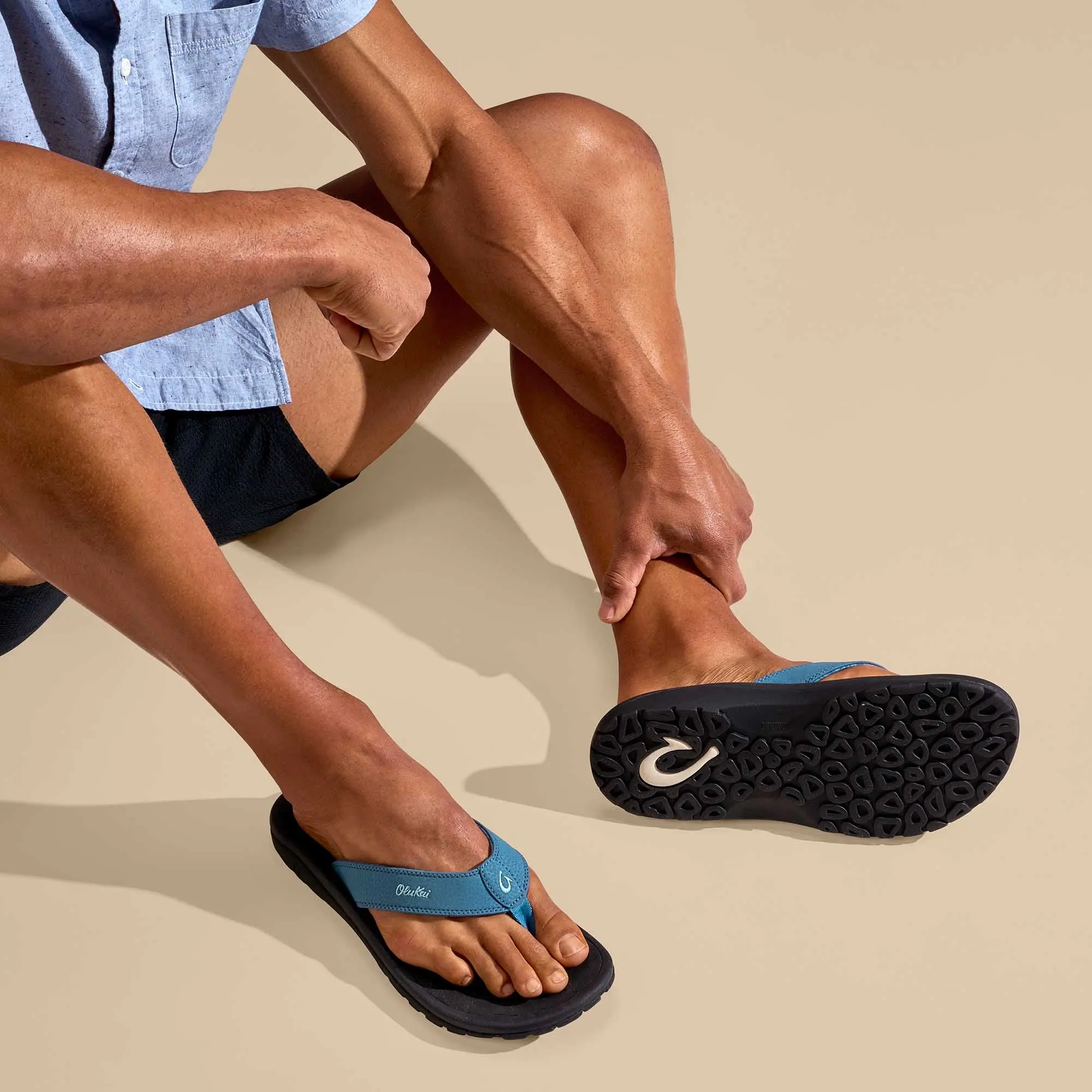 'Ohana Men's Beach Sandals - Vintage Blue / Black - Image 4