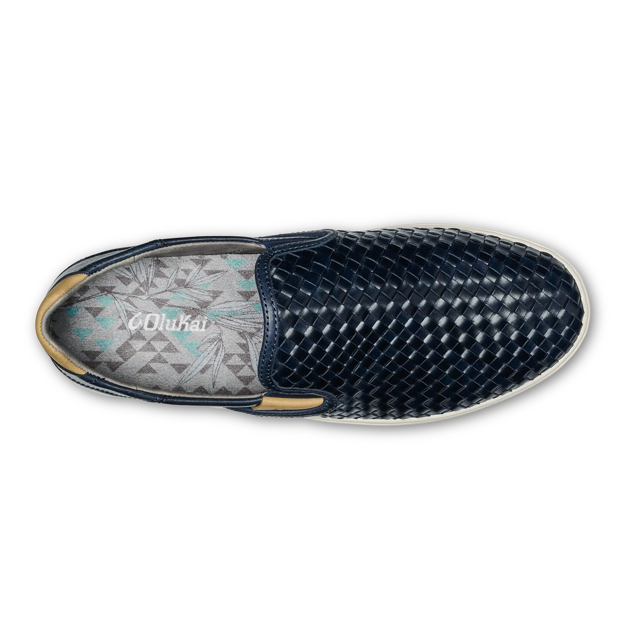 Lae'ahi Lauhala Men's Leather Slip-Ons - Trench Blue - Image 7