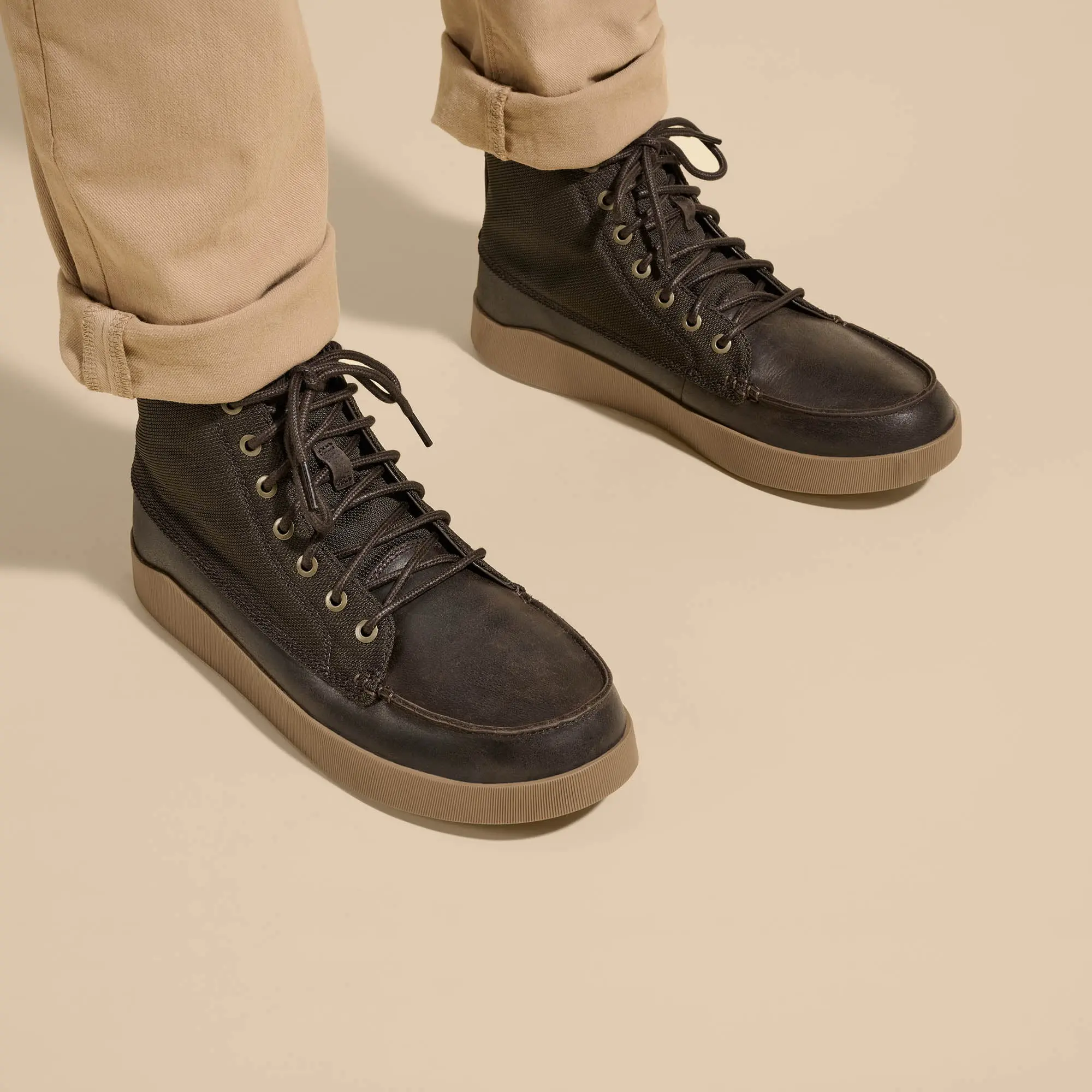 M lina Men's Waterproof Leather Boots - Dark Wood - Image 6