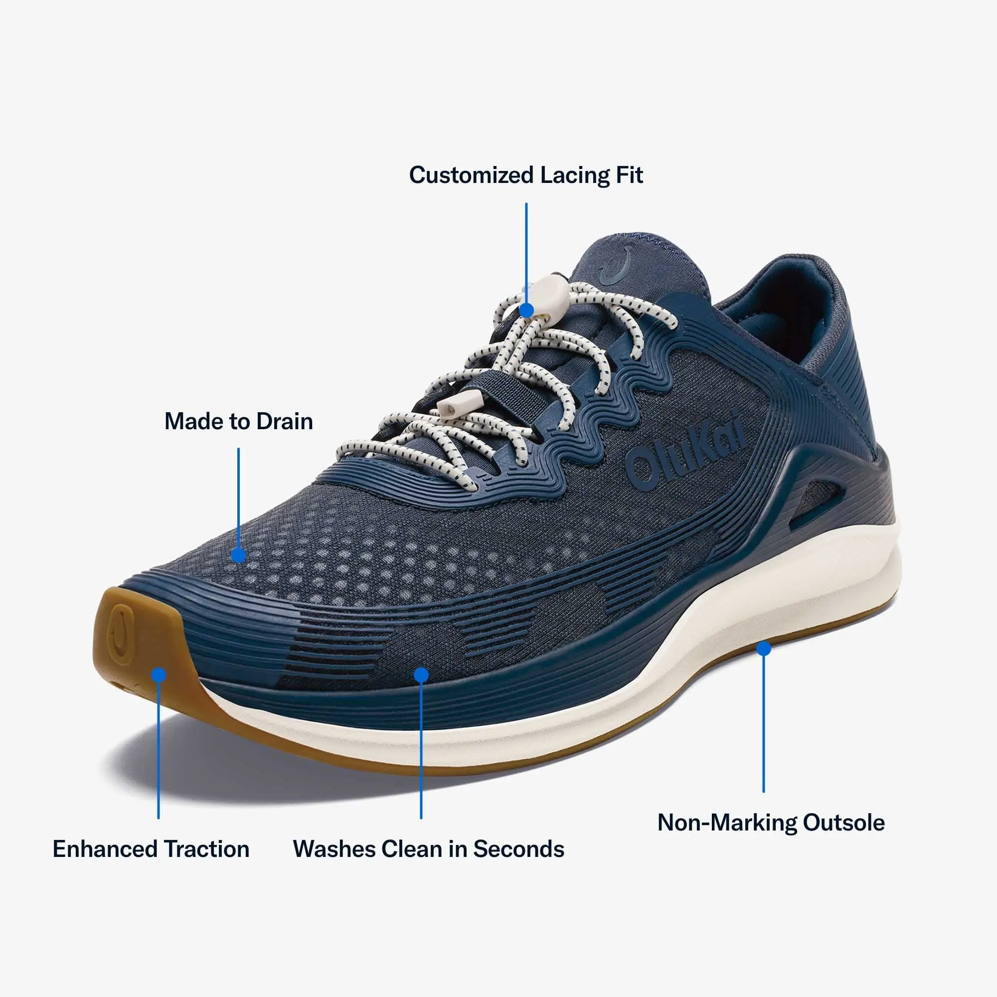 'Ahi Men's Water Boat Shoes - Mood Indigo / Coastal Blue - Image 3