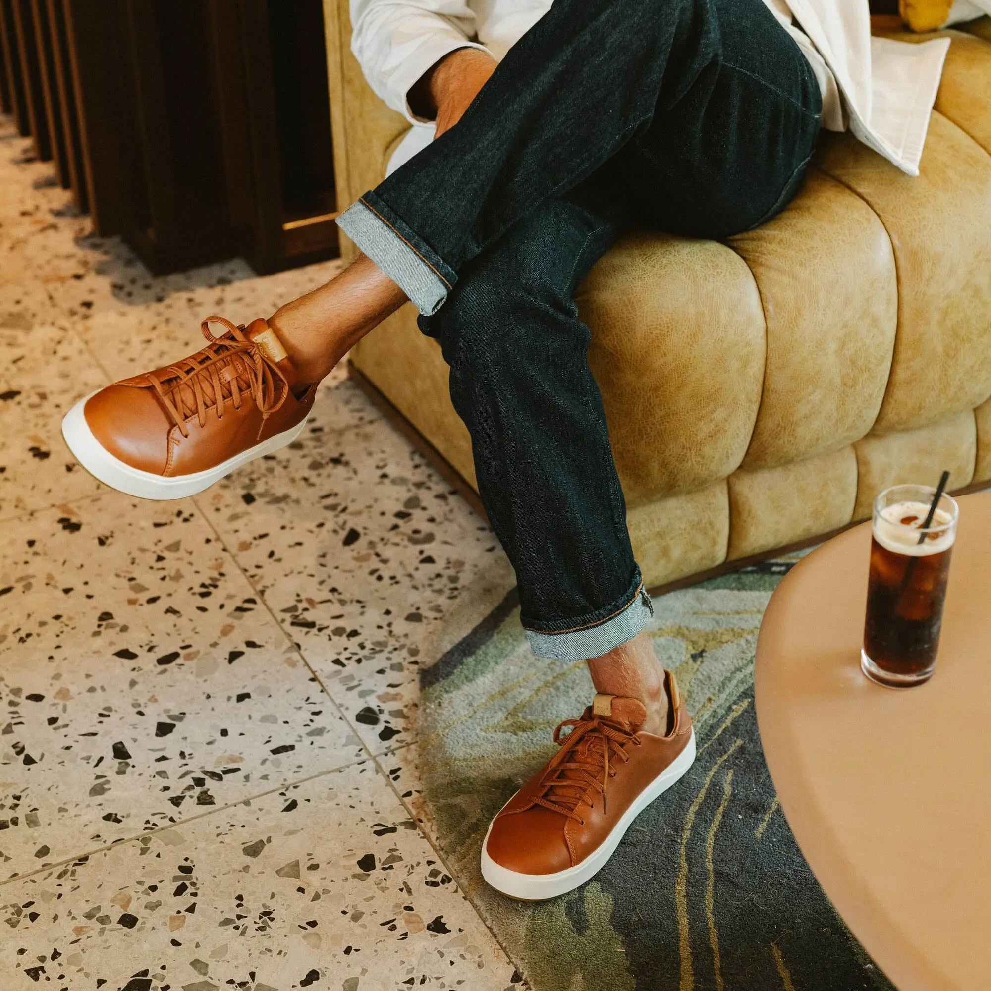 Lae'ahi L 'Ili Men's Leather Sneakers - Kukui Brown - Image 5