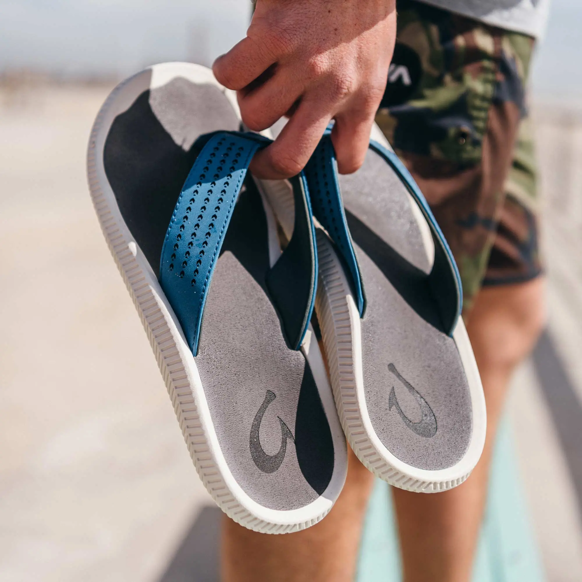 Ulele Men's Beach Sandals - Slate Blue / Charcoal - Image 5