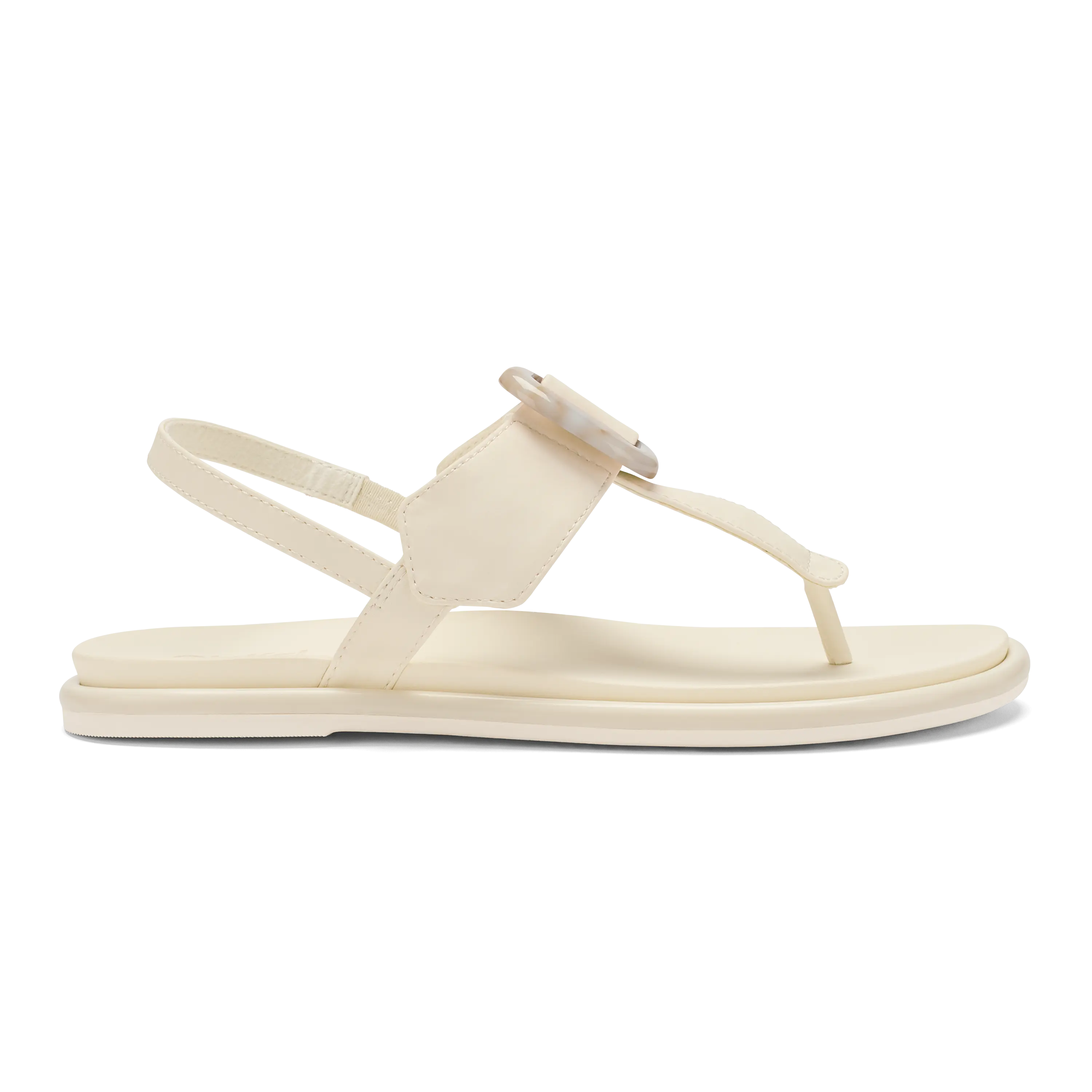 La'i T-Bar Women's Strappy Sandals - White Sand
