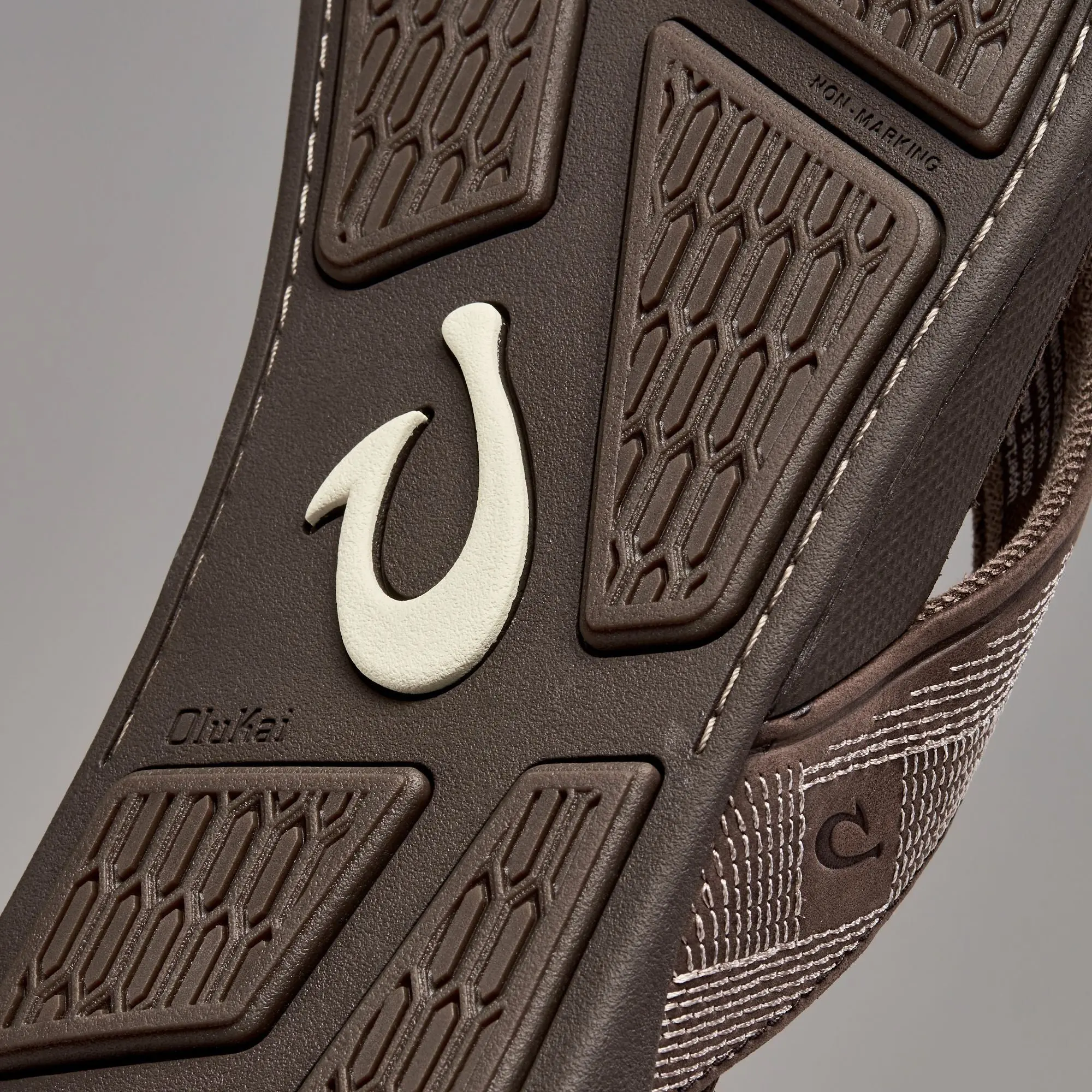 Tuahine Men's Waterproof Leather Beach Sandals - Dark Wood - Image 9