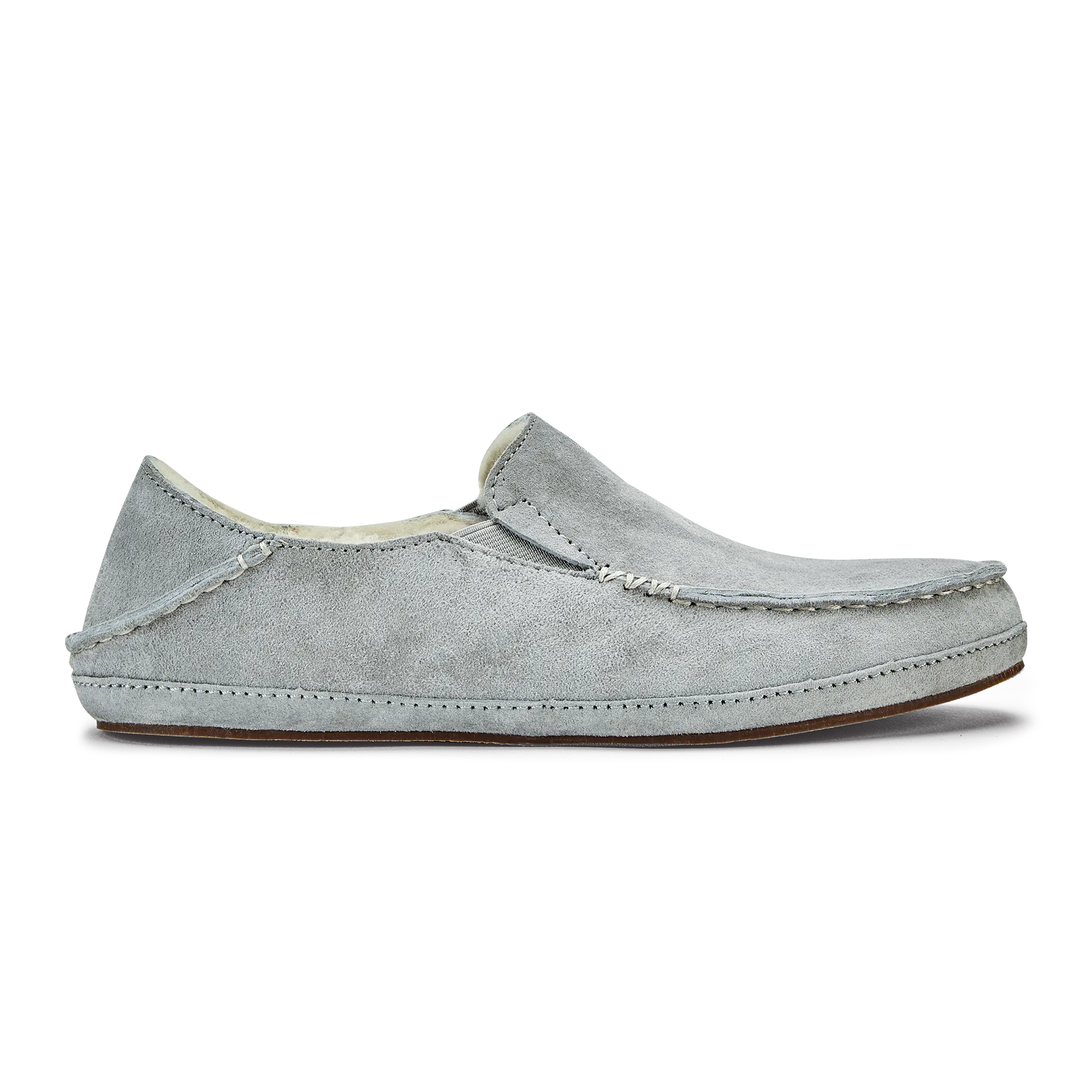 Nohea Women's Leather Slippers - Pale Grey