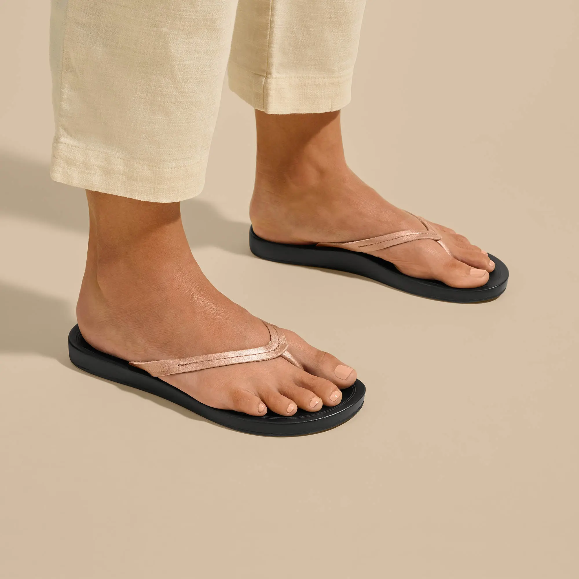 Lalahi Women's Leather Sandals - Copper / Lava Rock - Image 2