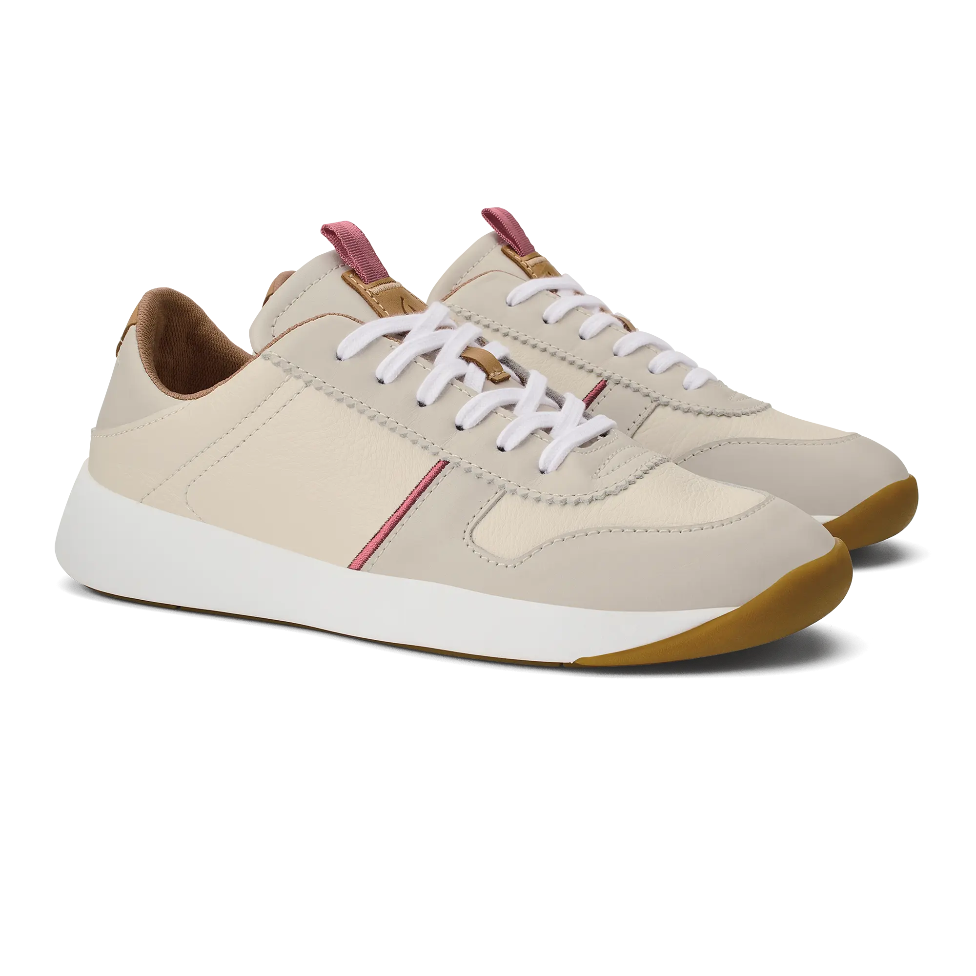 Kaulele Women's Leather Sneakers - White / Bone - Image 6