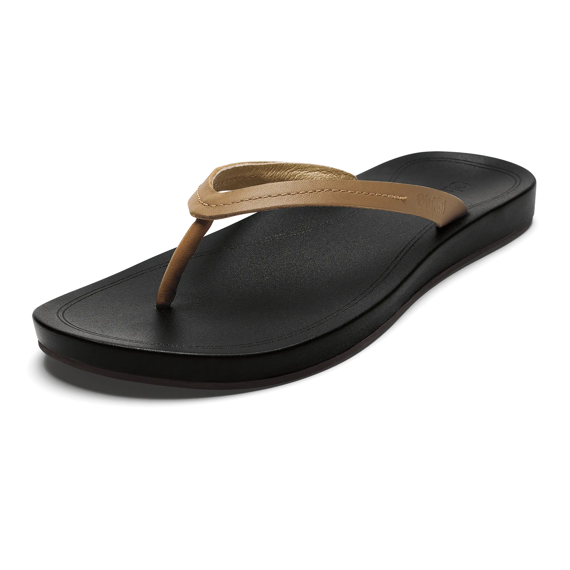 Lalahi Women's Leather Sandals - Tan / Lava Rock - Image 5
